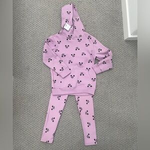 NWT- Cotton On Kids Milo Hoodie & Fleece Legging Chalky Mauve/ Flower size 6
